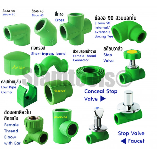 ท่อและข้อต่อแบบเชื่อมสอด PP-R ประปา