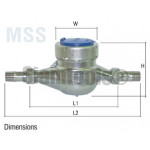 มิเตอร์น้ำ มาตรวัดน้ำ สเตนเลส -MSS-1/2" ประปา