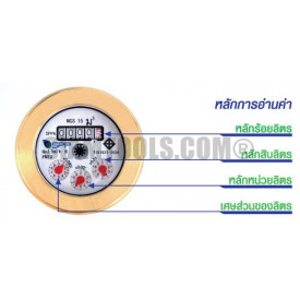 มิเตอร์น้ำ มาตรวัดน้ำทองเหลือง MGS-20 ( 3/4") -  มอก.1021-2534  