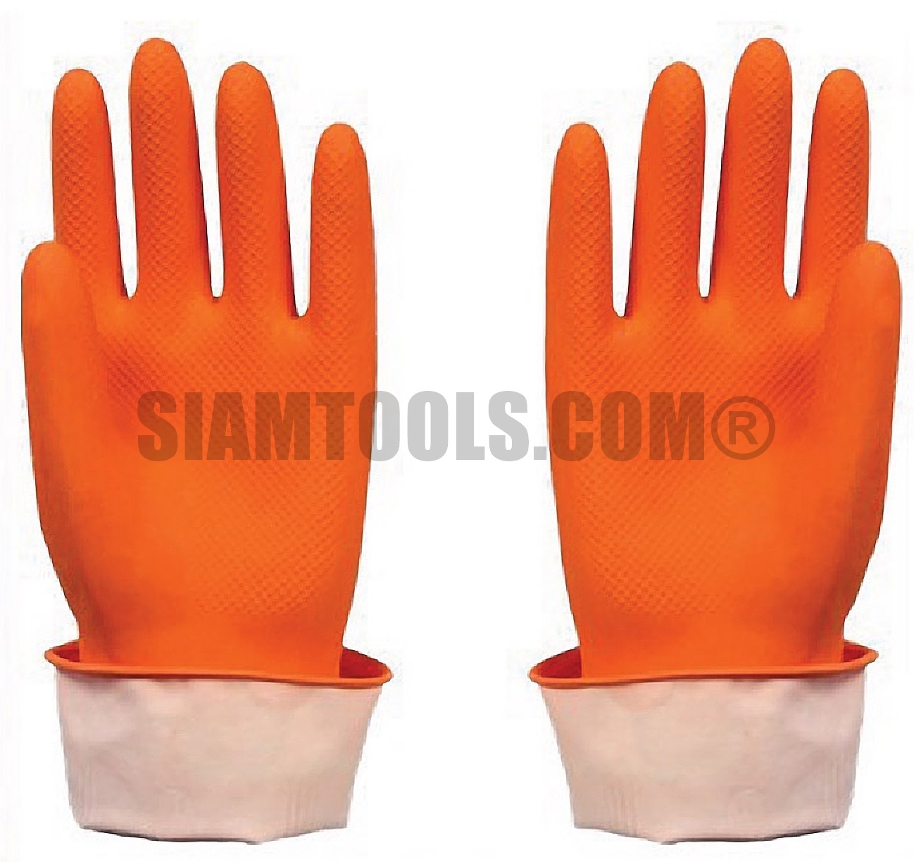 ถุงมือยาง รุ่นบางสีส้ม Starway- Size L