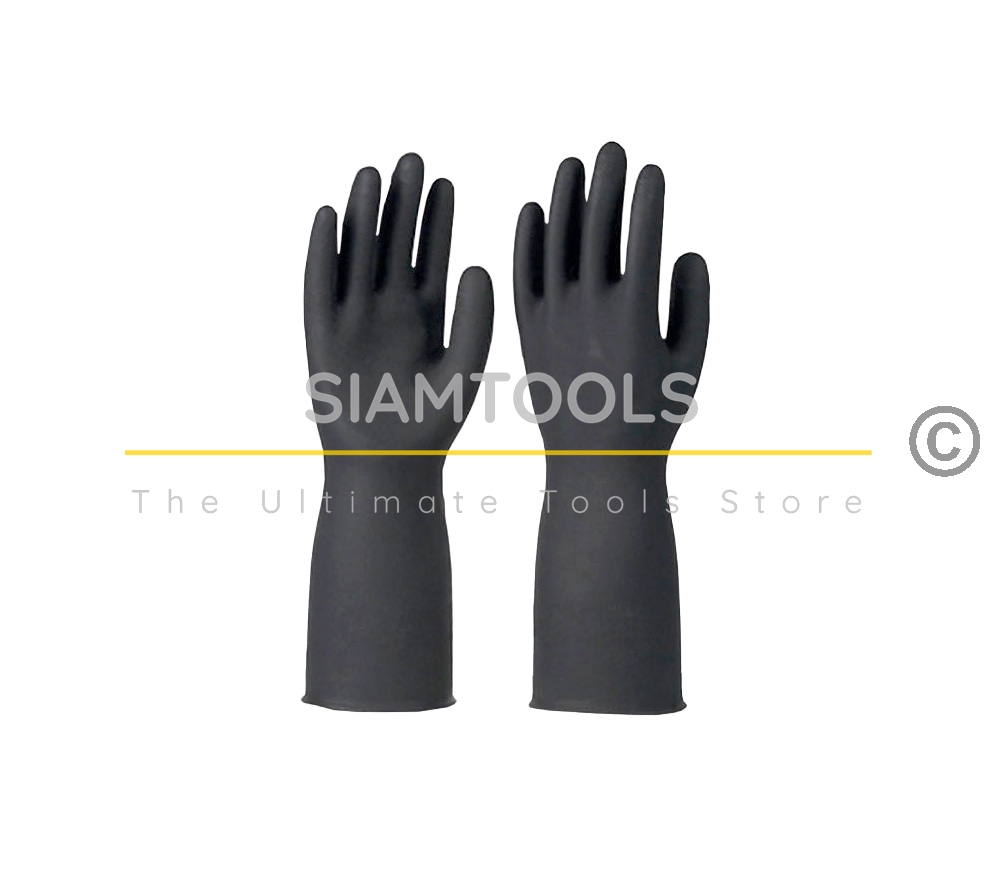 ถุงมือยาง รุ่นบางสีดำ- Size -XL