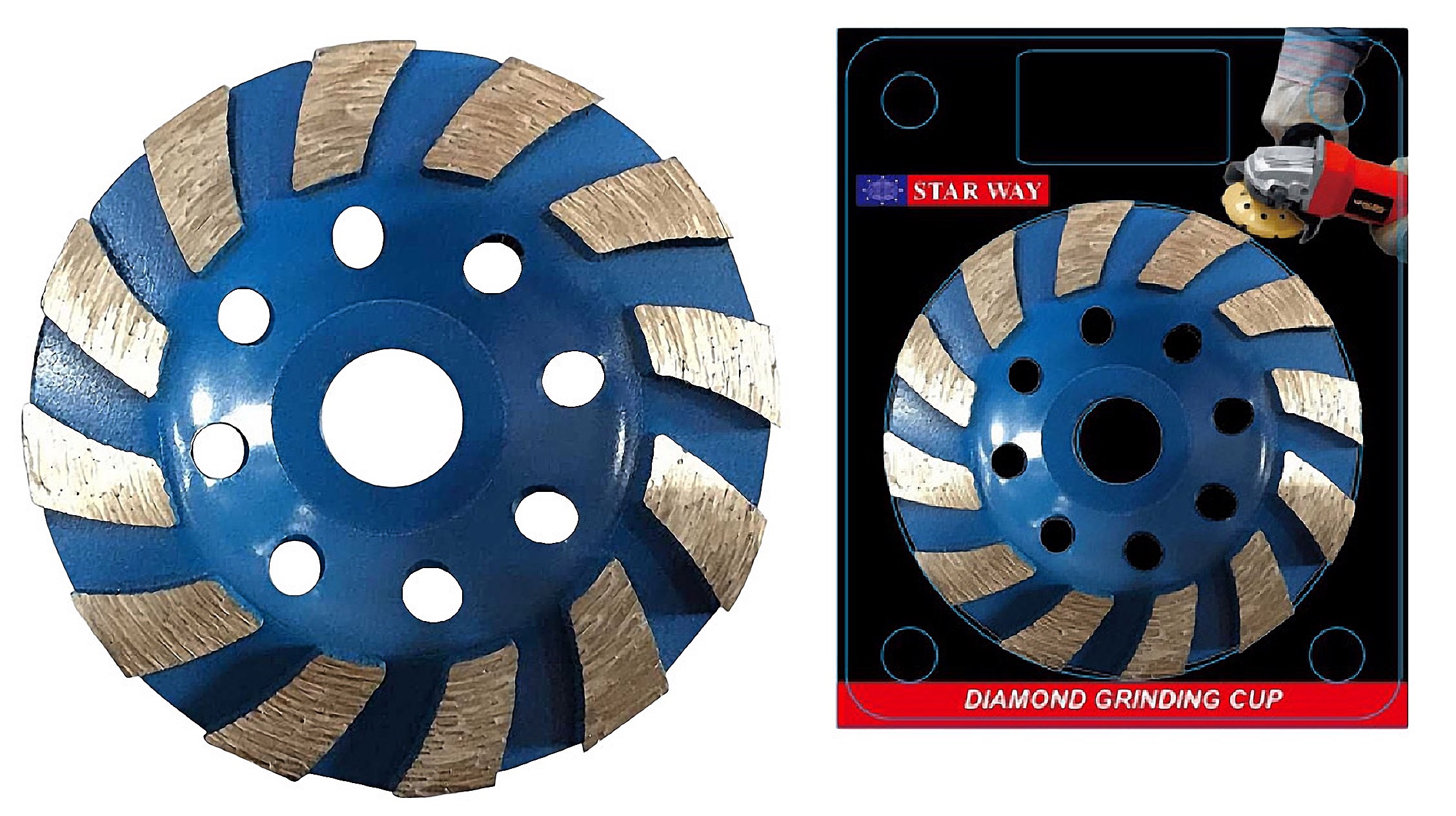 ใบเพชรเจียรปูน Starway สีน้ำเงินแบบถ้วย รุ่นแผง