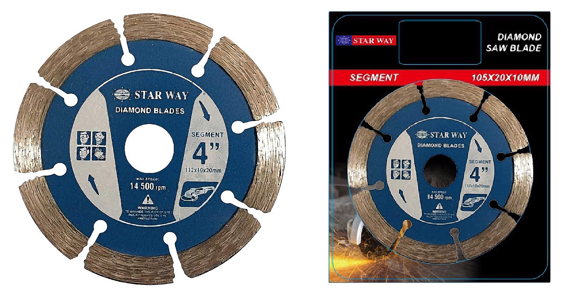 ใบเพชรตัดคอนกรีต Starway สีน้ำเงิน 8 ร่อง รุ่นแผง