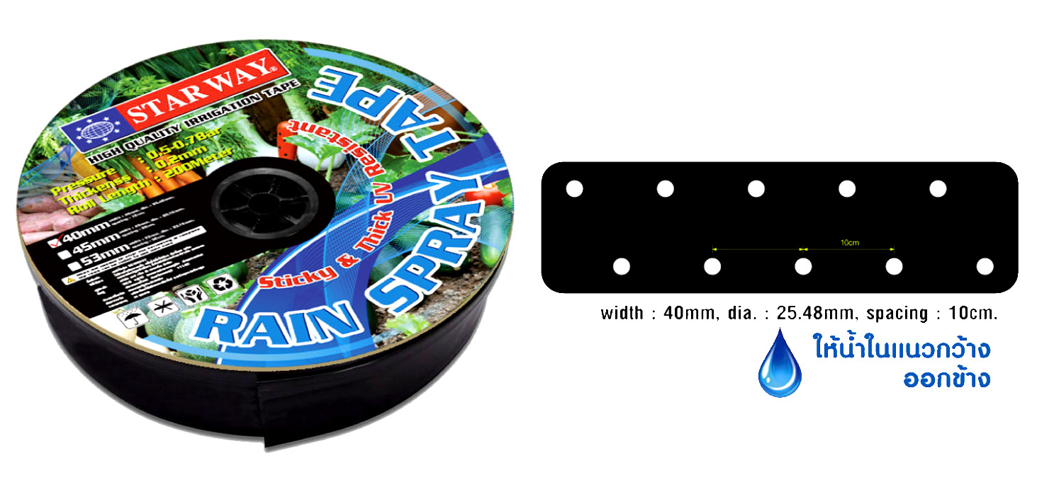 เทปน้ำพุ่ง 40mm.