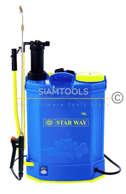 ถังพ่นยาสะพายหลัง ใช้แบตเตอร์รี่ และมือโยก-ST-16C-TD 2 in 1