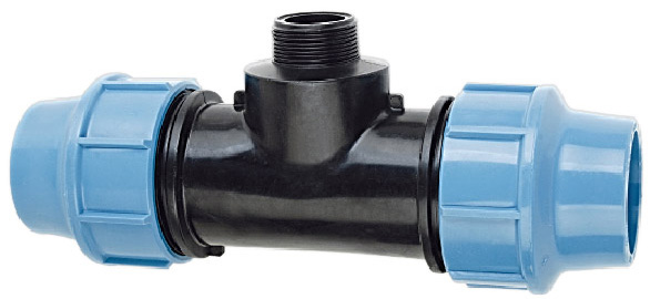 สามทางเกลียวนอก สำหรับท่อ HDPE แบบสวมอัด