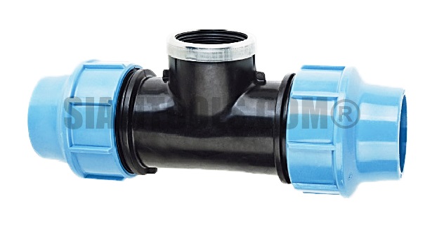 สามทางเกลียวใน สำหรับท่อ HDPE แบบสวมอัด