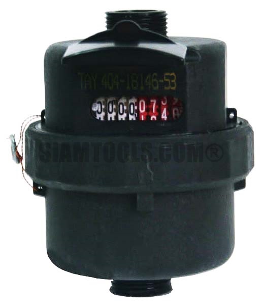 มิเตอร์น้ำ มาตรวัดน้ำ แบบลูกสูบ PVC แนวตั้ง 1/2" TAYO LXHY-15