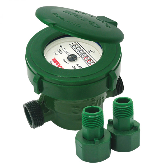 มิเตอร์น้ำ มาตรวัดน้ำสีเขียว SMP ขาPVC (1/2")