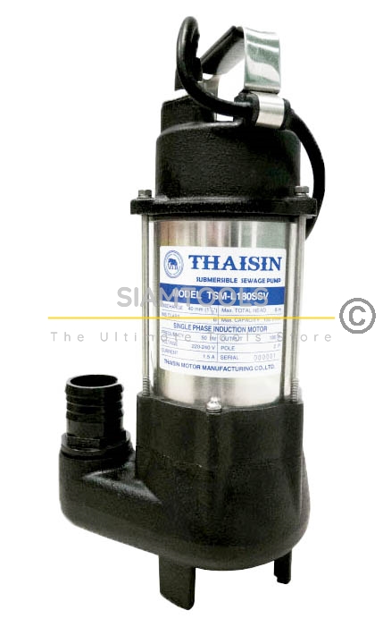 ปั๊มแช่ ปั๊มจุ่มดูดโคลน และน้ำเสียสเตนเลส TSM-L180SSV-180W.