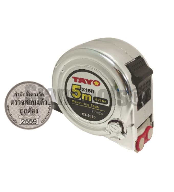 ตลับเมตร ชุบโครเมี่ยมTAYO -5m/16ftx25mm